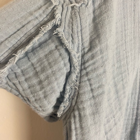 We The Free “Full of Light” Cropped Misty Blue Short Sleeve Textured Top - Picture 12 of 15